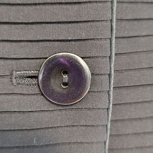 Talbot's Silk Mini Shutter Pleat Collarless Blazer/Jacket in Navy Blue Size 8 - Picture 7 of 12